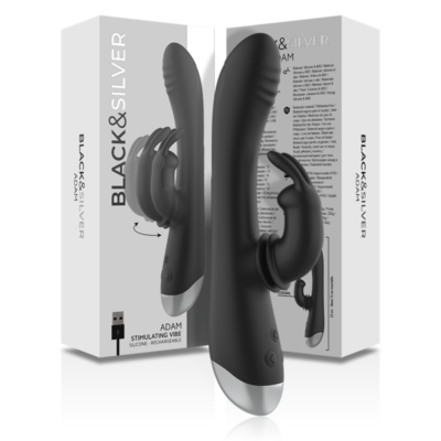 Black&silver - dj. Adam vibe estimulante silicone recarregável preto black&silver caliente. Pt