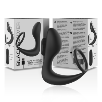Black&silver - massager anal com controle remoto silicone recarregvel preto black&silver caliente. Pt