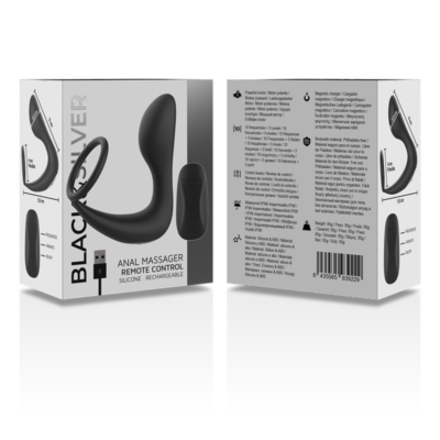 Black&silver - massager anal com controle remoto silicone recarregvel preto black&silver caliente. Pt