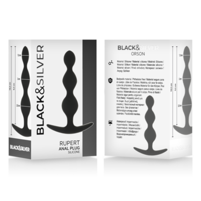 Black&silver - corrente de bola anal rupert 10 cm black&silver caliente. Pt