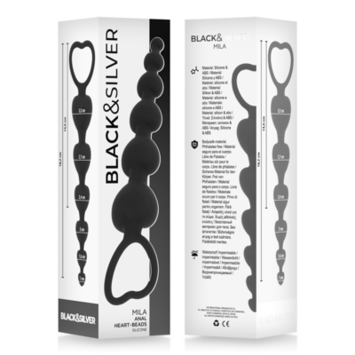 Black&silver - cadeia de corações anal mila 18 cm black&silver caliente. Pt