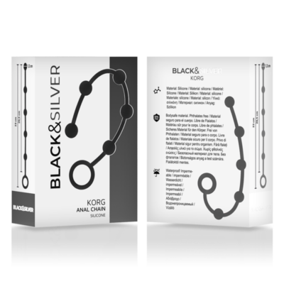 Black&silver - korg anal rosário silicone iniciação 21 cm black&silver caliente. Pt