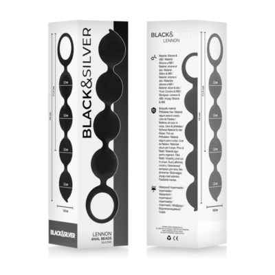 Black&silver - rosário anal lennon 4 esferas de silicone 15 cm - image 4