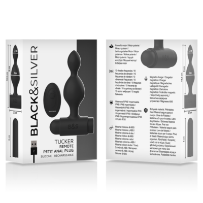 Black&silver - controle remoto de plug anal de silicone tucker pequeno black&silver caliente. Pt