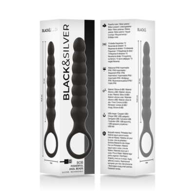 Black&silver - dilador anal de silicone bob poderoso black&silver caliente. Pt