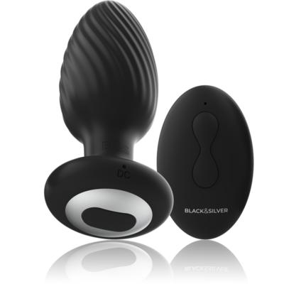 Alternative view of BLACK&SILVER - PLUG DE POÇOS SILICONE ANAL ROTATOR CONTROLE REMOTO