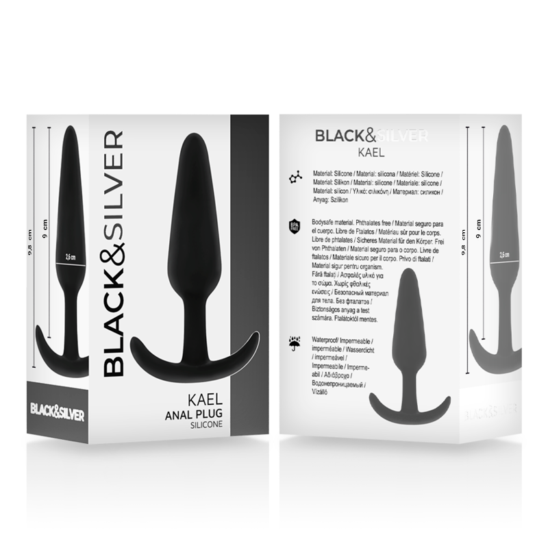 BLACK&SILVER - PLUG ANAL DE SILICONE KAEL COM CABO MÉDIO 5 Black&silver - plug anal de silicone kael com cabo médio - image 5