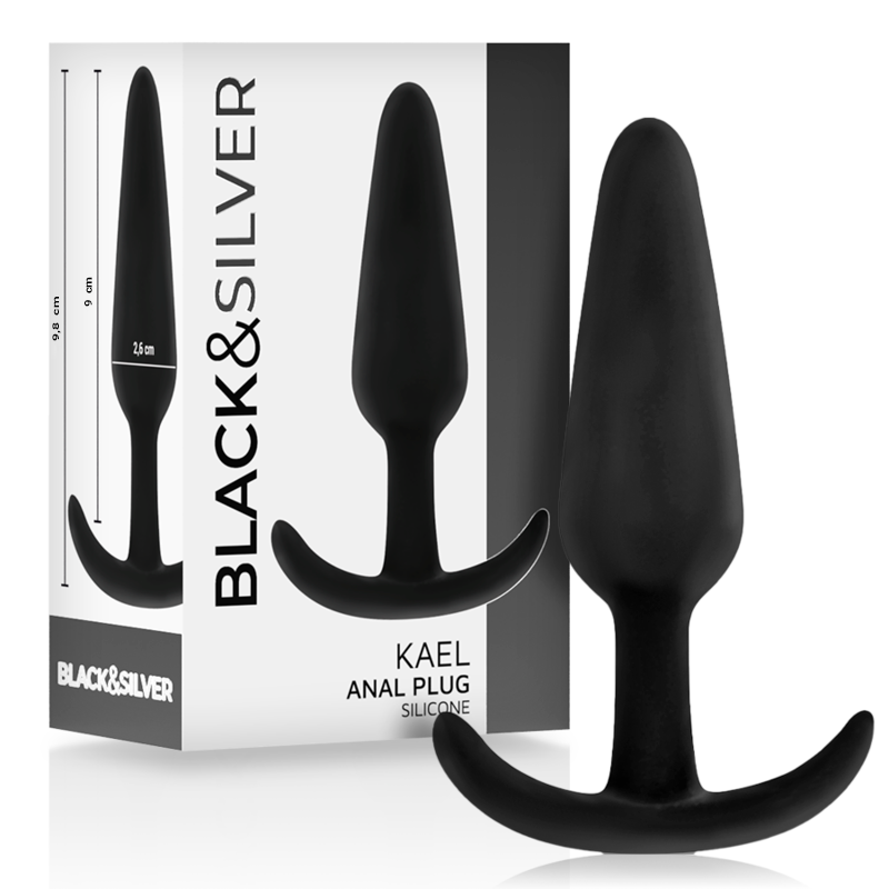 BLACK&SILVER - PLUG ANAL DE SILICONE KAEL COM CABO MÉDIO 1 Black&silver - plug anal de silicone kael com cabo médio