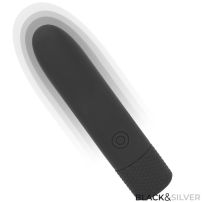 Alternative view of BLACK & SILVER - GERI USB RECARREGÁVEL VIBRATÓRIA BULLET 8 VIBRAÇÕES PRETO 10 X 2,2 CM