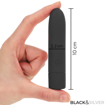 Black & silver - geri usb recarregável vibratória bullet 8 vibrações preto 10 x 2,2 cm black&silver caliente. Pt