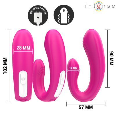 Intense - janet dual estimulador em u e vibrador com controle remoto rosa intense couples toys caliente. Pt