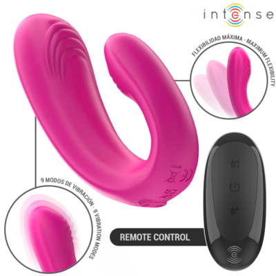 Alternative view of INTENSE - JANET DUAL ESTIMULADOR EM U E VIBRADOR COM CONTROLE REMOTO ROSA