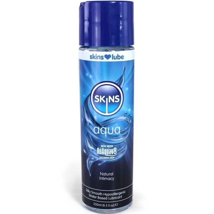 SKINS - AQUA LUBRIFICANTE À BASE DE ÁGUA 250 ML 1 Skins - aqua lubrificante à base de água 250 ml