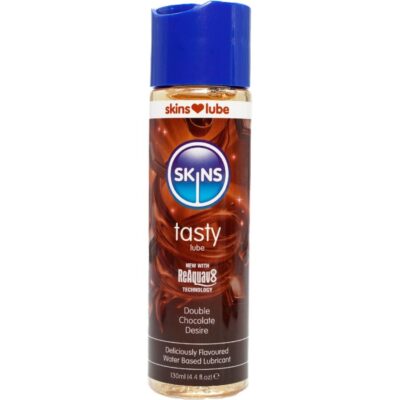 SKINS - LUBRIFICANTE SABOROSO À BASE DE ÁGUA COM CHOCOLATE DUPLO 130 ML