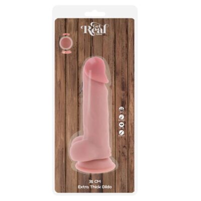 Get real - pênis realista de luxo com testículos extra grosso de 31 cm get real caliente. Pt