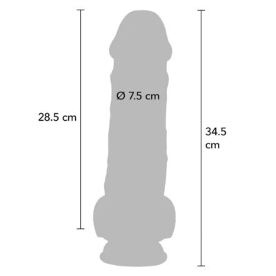 Get real - pênis realista de luxo com testículos extra grosso de 34,5 cm get real caliente. Pt