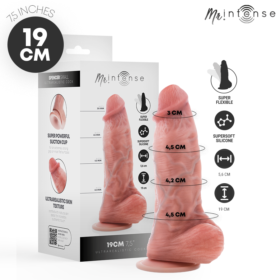 MR INTENSE - PEQUENO DILDO DE SILICONE SPENCER 19 CM -Ø- 4,5 CM 1 Mr intense - pequeno dildo de silicone spencer 19 cm -ø- 4,5 cm