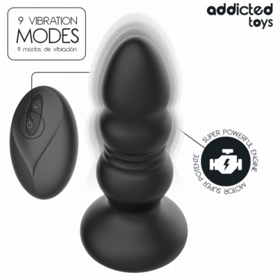 Addicted toys - plug anal giratório vibratório com luz led e controle remoto addicted toys caliente. Pt