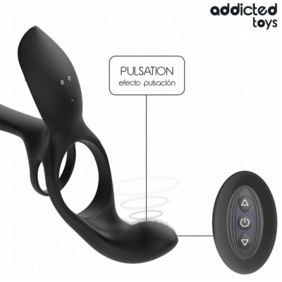 Addicted toys - anel peniano duplo com estimulador clitórico addicted toys caliente. Pt