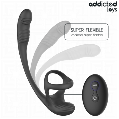 Addicted toys - plug anal com vibração, oscilação 360º e estimulador de testículos addicted toys caliente. Pt