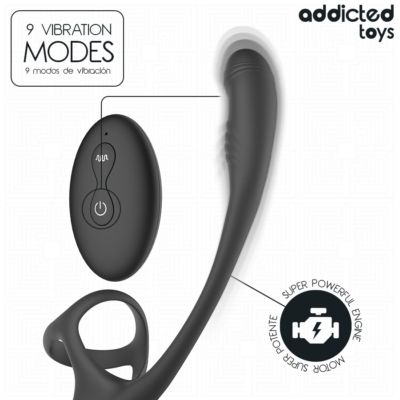 Addicted toys - plug anal com vibração, oscilação 360º e estimulador de testículos addicted toys caliente. Pt