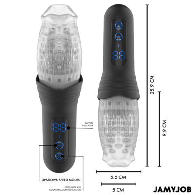 Jamyjob - spinjob 2. 0 masturbador com empurração e rotação jamyjob caliente. Pt