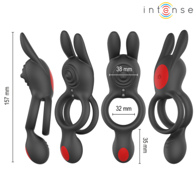 INTENSE - ANEL VIBRATÓRIO DUPLO QUINN COM CONTROLE REMOTO 8 Intense - anel vibratório duplo quinn com controle remoto intense couples toys caliente. Pt