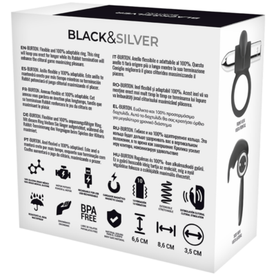 Black&silver - anel recarregável burton 10 modos de vibração - image 4
