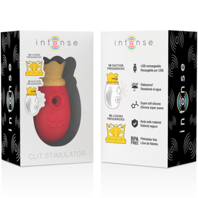 Intense - estimulador de clitóris 10 modos de sucção e lamber - vermelho intense high tech caliente. Pt