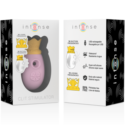 Intense - estimulador de clitóris 10 modos de sucção e lamber - rosa intense high tech caliente. Pt