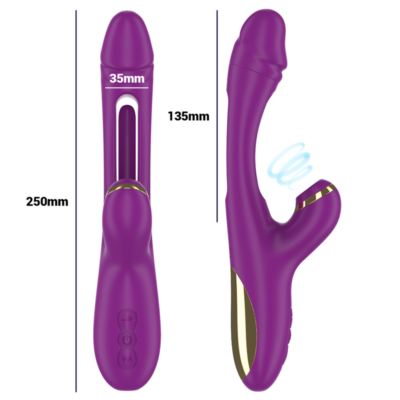 Intense - ateneo vibrador multifunções recarregável 7 vibrações com língua oscilante e sucção roxa intense high tech caliente. Pt