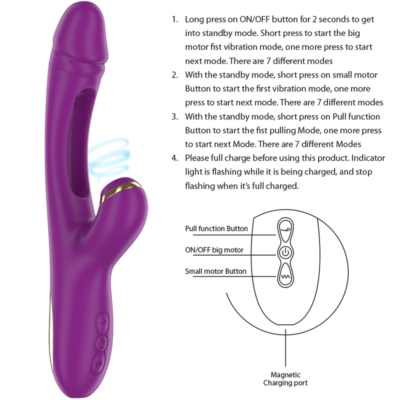 Intense - ateneo vibrador multifunções recarregável 7 vibrações com língua oscilante e sucção roxa intense high tech caliente. Pt