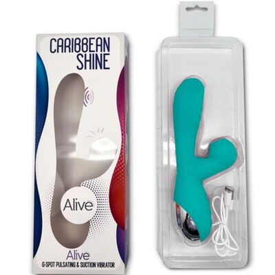 Alive - vibrador caribbean shine e sucção azul alive caliente. Pt