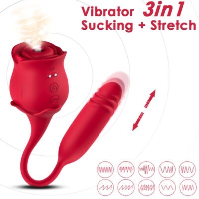 Alternative view of ARMONY - ROSEKNIGTH SUCKER DE CLITÓRIS E VIBRADOR VERMELHO