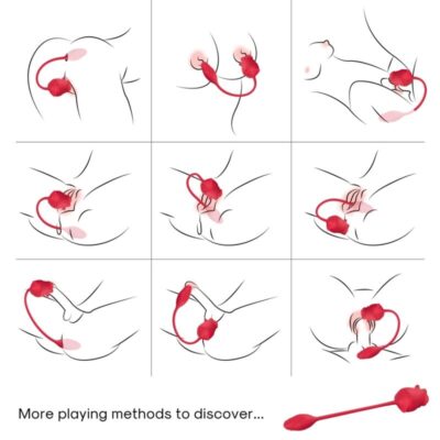 Alternative view of ARMONY - ESTIMULADOR DE SUCÇÃO E VIBRADOR 2 EM 1 ROSA 10 MODOS COM CAUDA VERMELHA