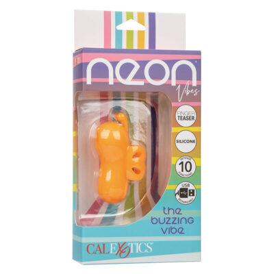 Calexotics - neon vibes buzzing vibe o estimulador de dedo 10 vibrações laranja calexotics caliente. Pt
