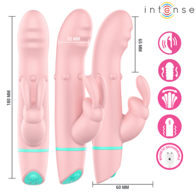 Intenso - alvin rabbit stimulator & rolling vibrating + oscilante intense high tech caliente. Pt