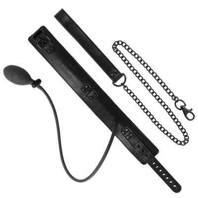 Fetish submissive bondage - coleira de estrangulamento inflável com corrente fetish submissive extreme caliente. Pt