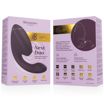 Womanizer - duo next estimulador duplo de clitóris e ponto g roxo escuro womanizer caliente. Pt