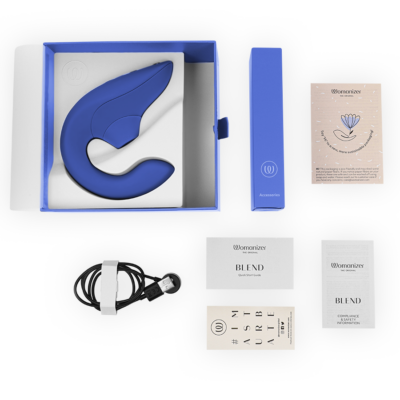 Womanizer - vibrador estimulador blend rabbit azul vibrante womanizer caliente. Pt