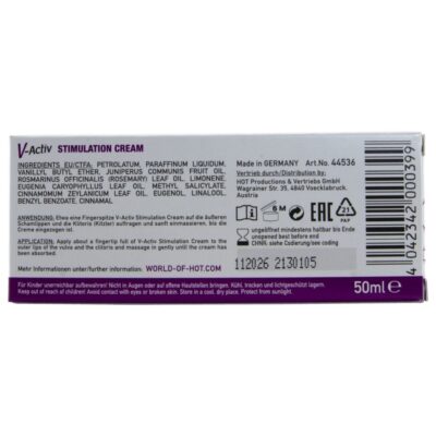 Hot - creme estimulante v-activ para mulheres 50 ml hot caliente. Pt