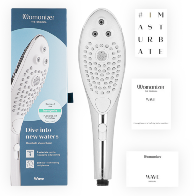 Chuveiro estimulador clitoriano womanizer - wave, cromado womanizer caliente. Pt