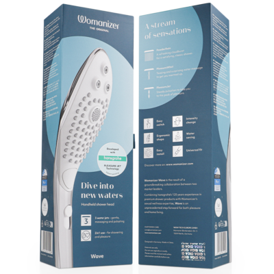 Chuveiro estimulador clitoriano womanizer - wave, cromado womanizer caliente. Pt