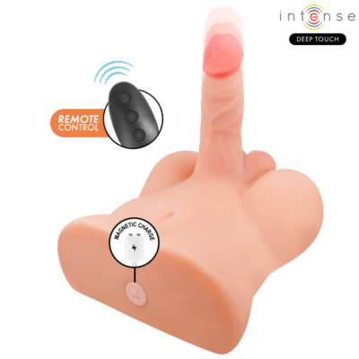 Intense deep touch - torso damien com dildo realista com função de pressão e vibração, controle remoto, 3,5 kg intense bodies & masturbators caliente. Pt