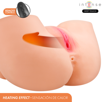 Intense deep touch - masturbador vaginal ginger com efeitos de sucção, calor, vibração e voz, com controle remoto, 5,3 kg intense bodies & masturbators caliente. Pt