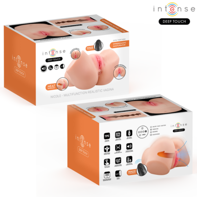 Intense deep touch - masturbador vaginal nicole com efeitos de sucção, calor, vibração e voz, com controle remoto, 5. 3 kg intense bodies & masturbators caliente. Pt