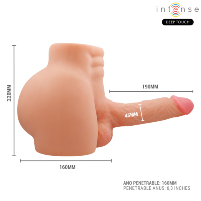 Intense deep touch - torso richie com ânus e dildo realista com função de empurrar e vibrar, controle remoto, 4,7 kg intense bodies & masturbators caliente. Pt