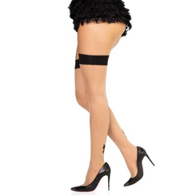 Leg avenue - meias de spandex com costura traseira 1963 pretas - tamanho único leg avenue hosiery caliente. Pt