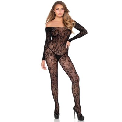 Leg avenue - 89366 body de renda preto - tamanho único leg avenue bodystockings caliente. Pt