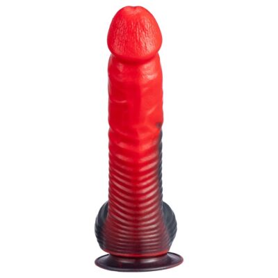 Silexd - devil dildo fantasia de silicone líquido termoreativo vermelho e preto 20,3 cm silexd caliente. Pt